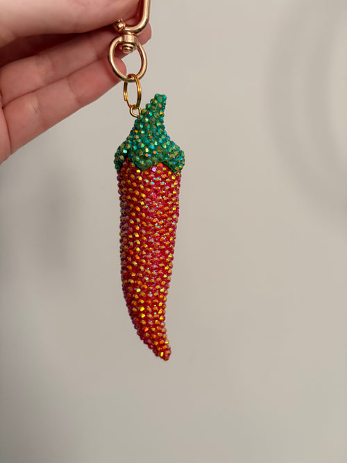 Bedazzled Chili Pepper Bag Charm